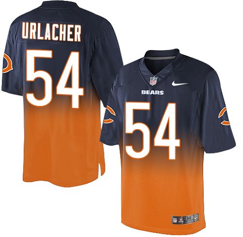 Men's Limited Brian Urlacher Nike Jersey Navy/Orange - #54 Fadeaway NFL Chicago Bears